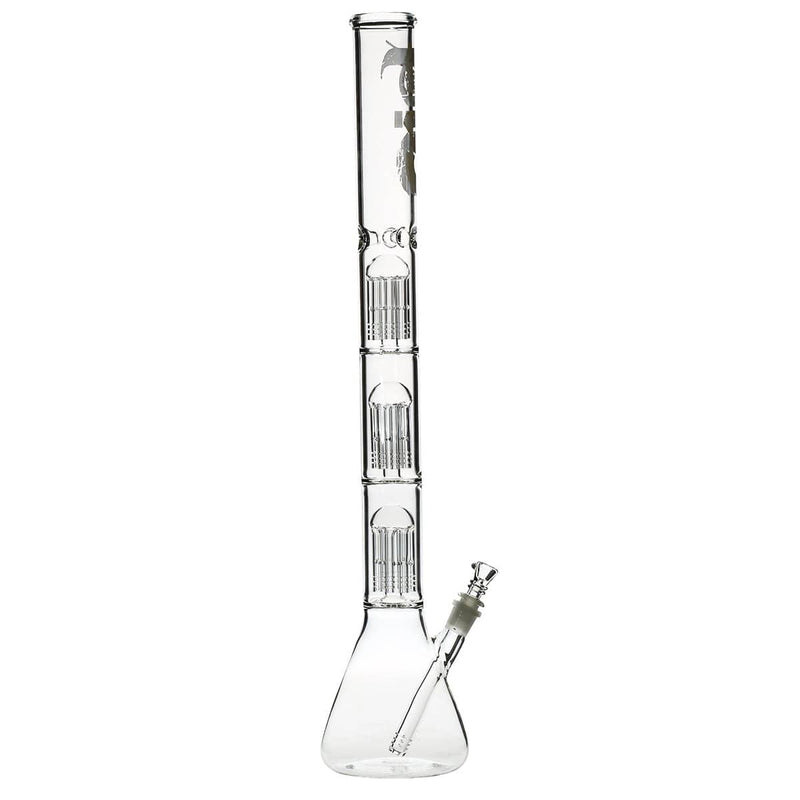 Bio Glass Glass Bong 26" BIO Triple Tree Beaker Water Pipe - White Logo