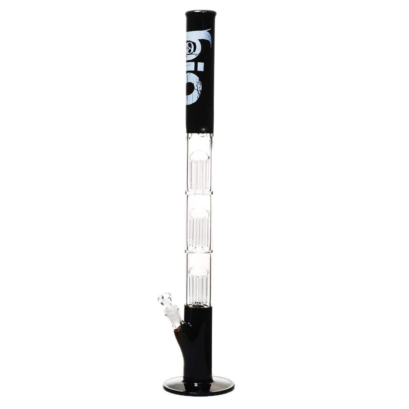 Bio Glass Glass Bong 26" BIO Triple Tree Straight Water Pipe - Black