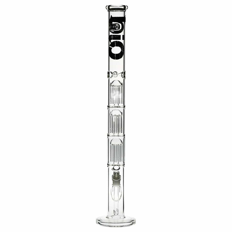 Bio Glass Glass Bong 26" BIO Triple Tree Straight Water Pipe - Black Logo