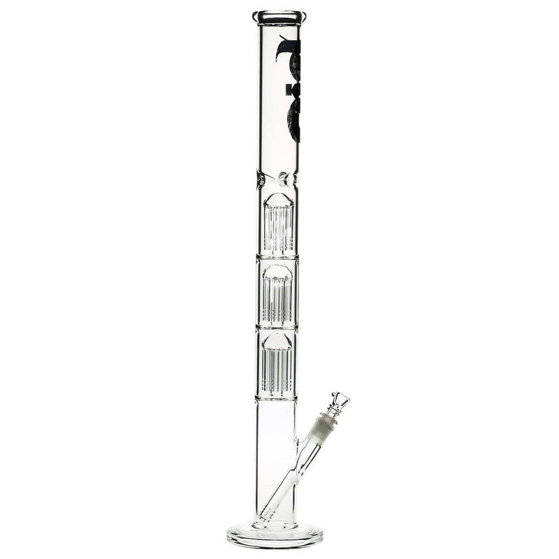 Bio Glass Glass Bong 26" BIO Triple Tree Straight Water Pipe - Black Logo