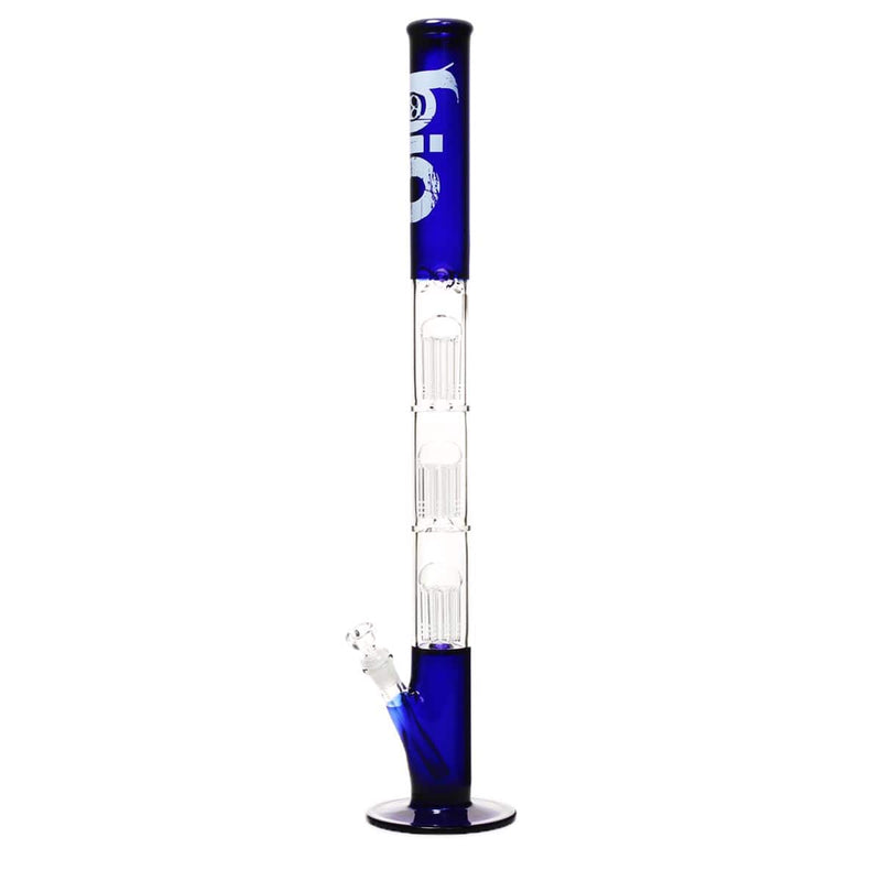 Bio Glass Glass Bong 26" BIO Triple Tree Straight Water Pipe - Blue