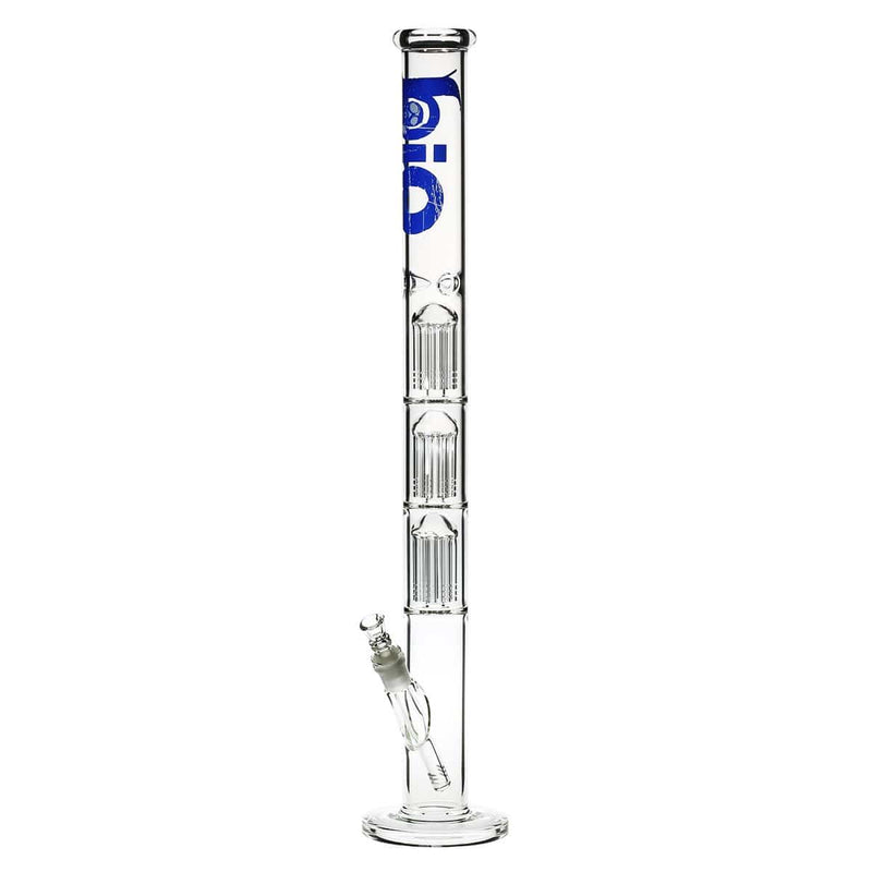 Bio Glass Glass Bong 26" BIO Triple Tree Straight Water Pipe - Blue Logo