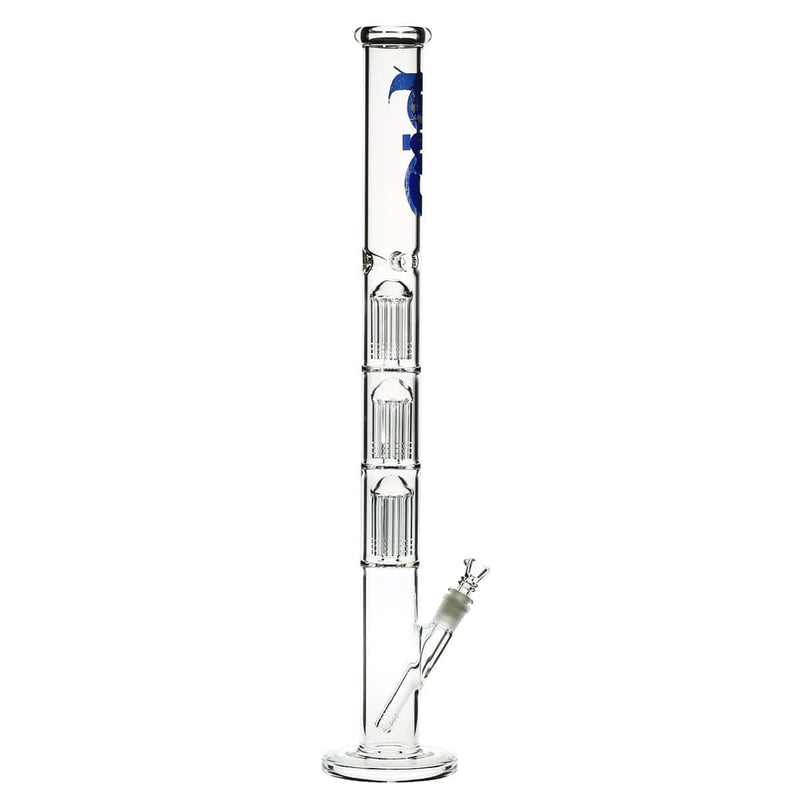 Bio Glass Glass Bong 26" BIO Triple Tree Straight Water Pipe - Blue Logo