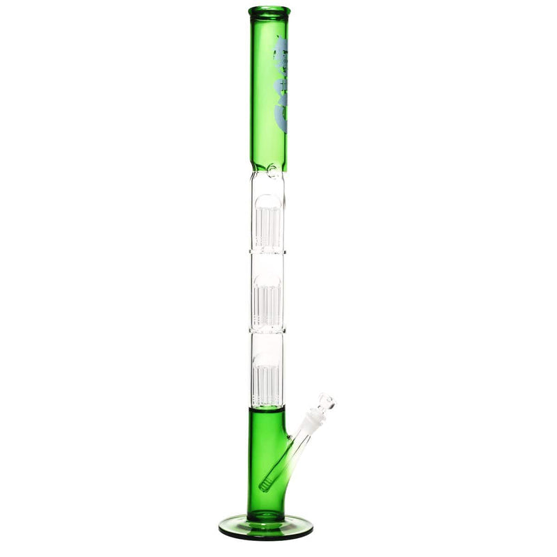 Bio Glass Glass Bong 26" BIO Triple Tree Straight Water Pipe - Green