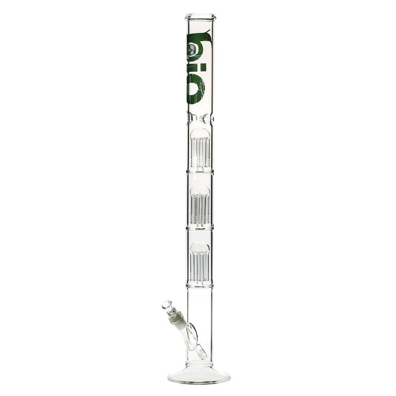 Bio Glass Glass Bong 26" BIO Triple Tree Straight Water Pipe - Green Logo