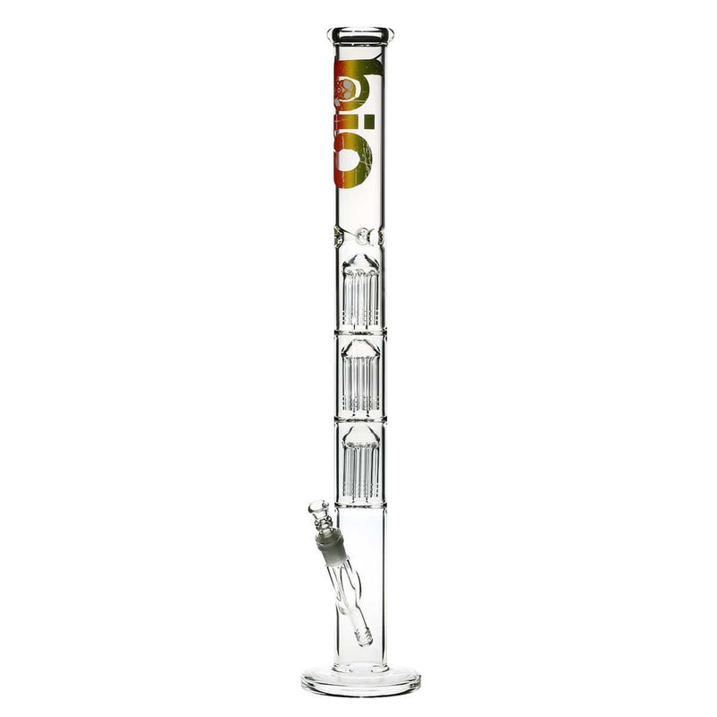 Bio Glass Glass Bong 26" BIO Triple Tree Straight Water Pipe - Rasta Logo