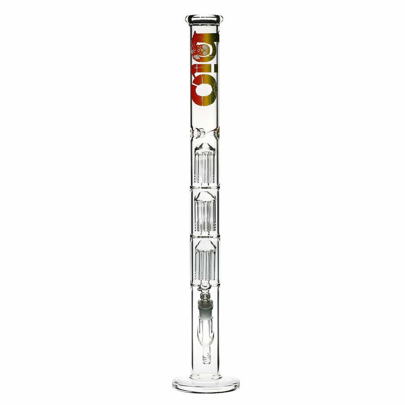 Bio Glass Glass Bong 26" BIO Triple Tree Straight Water Pipe - Rasta Logo