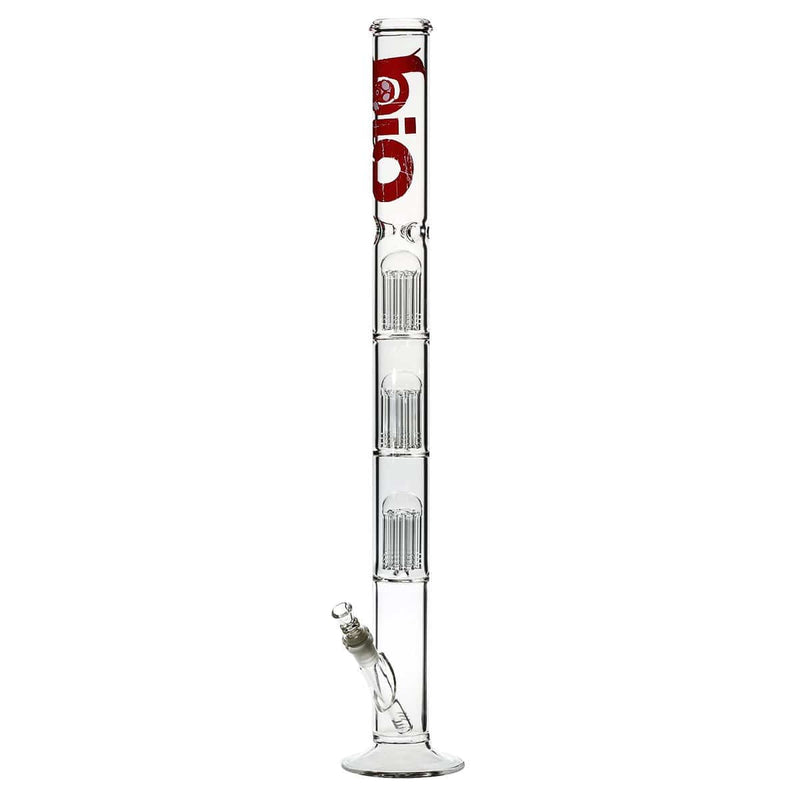 Bio Glass Glass Bong 26" BIO Triple Tree Straight Water Pipe - Red Logo