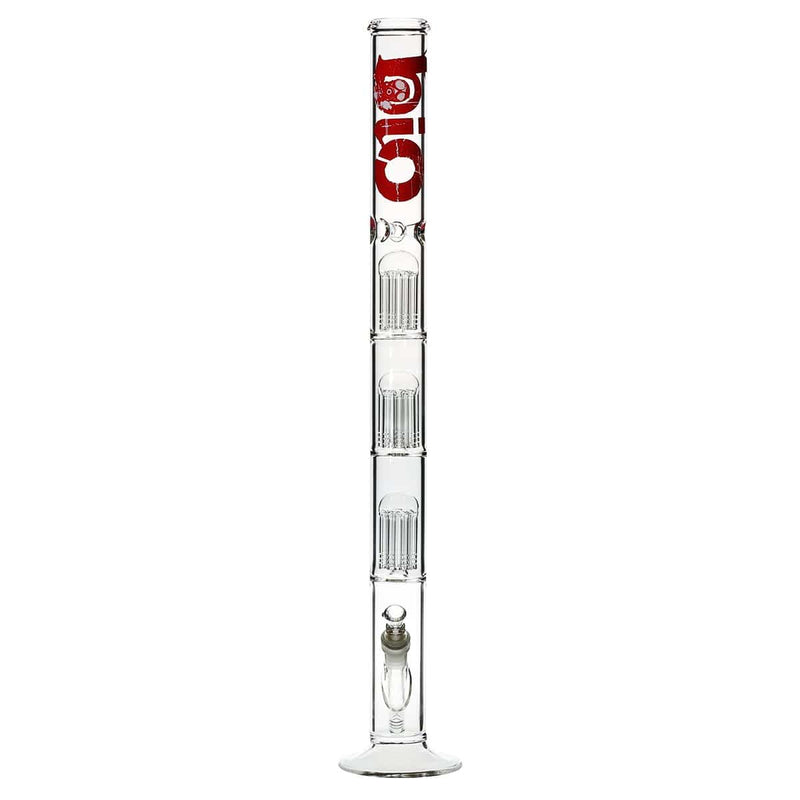 Bio Glass Glass Bong 26" BIO Triple Tree Straight Water Pipe - Red Logo