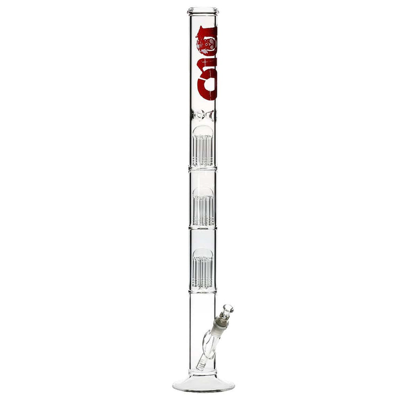 Bio Glass Glass Bong 26" BIO Triple Tree Straight Water Pipe - Red Logo