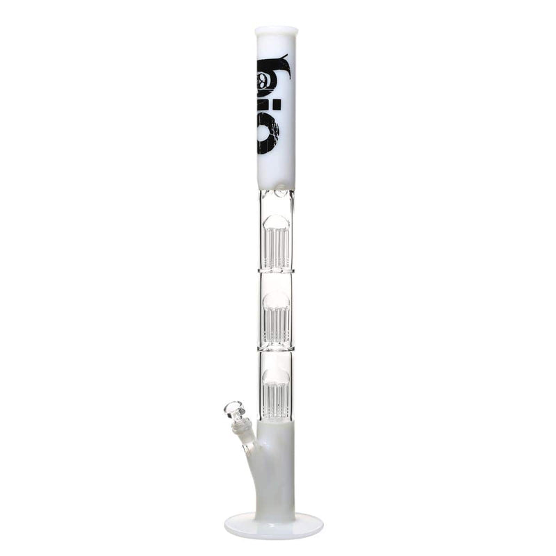 Bio Glass Glass Bong 26" BIO Triple Tree Straight Water Pipe - White