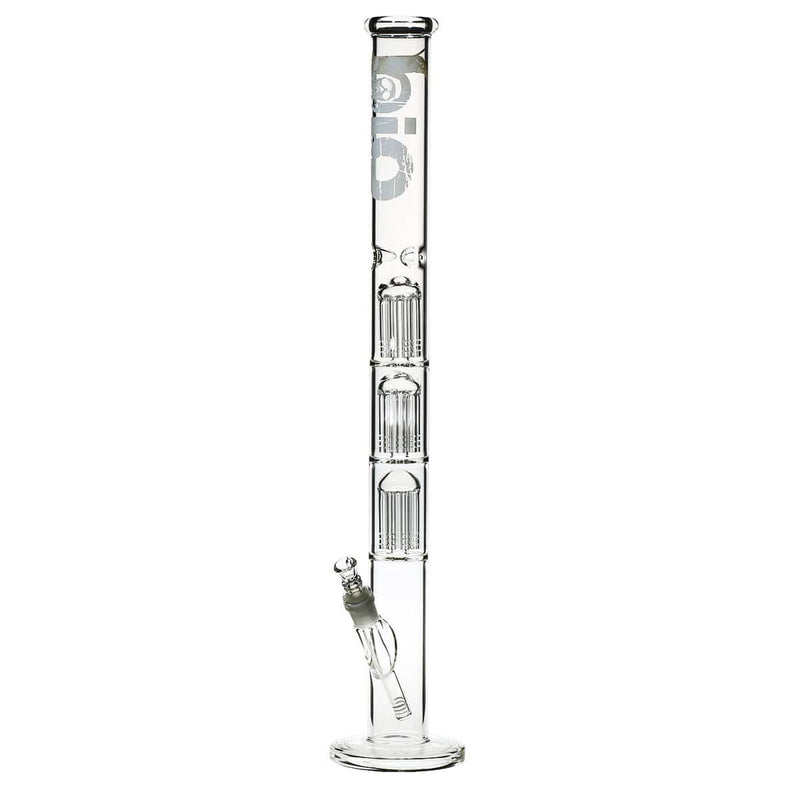 Bio Glass Glass Bong 26" BIO Triple Tree Straight Water Pipe - White Logo