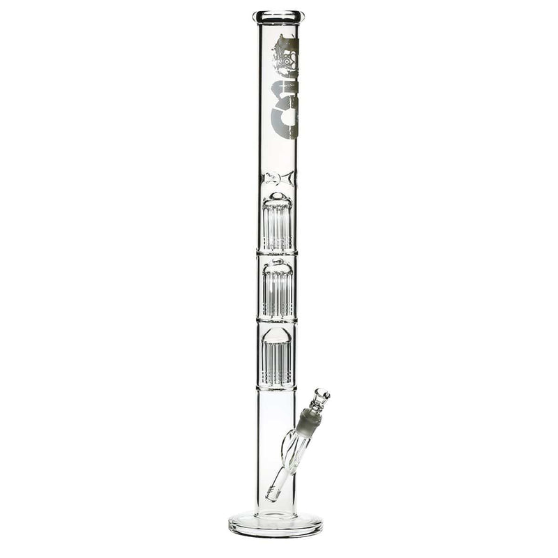 Bio Glass Glass Bong 26" BIO Triple Tree Straight Water Pipe - White Logo