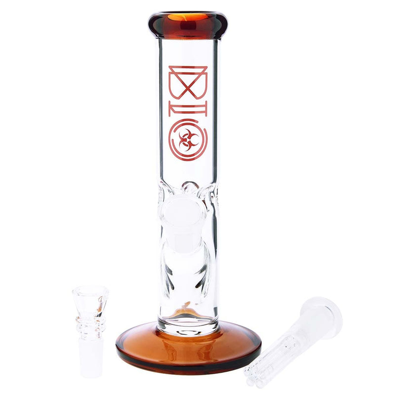 Bio Glass Glass Bong 8" BIO 38mm Straight - Amber Trim