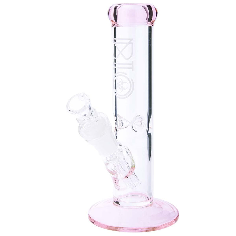 Bio Glass Glass Bong 8" BIO 38mm Straight - Pink Trim