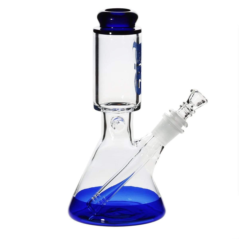 Bio Glass Glass Bong 8" BIO 50mm-25mm Beaker Water Pipe - Blue