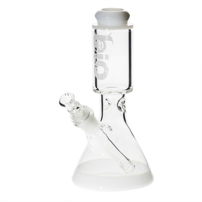 Bio Glass Glass Bong 8" BIO 50mm-25mm Beaker Water Pipe - White