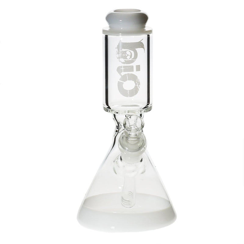 Bio Glass Glass Bong 8" BIO 50mm-25mm Beaker Water Pipe - White