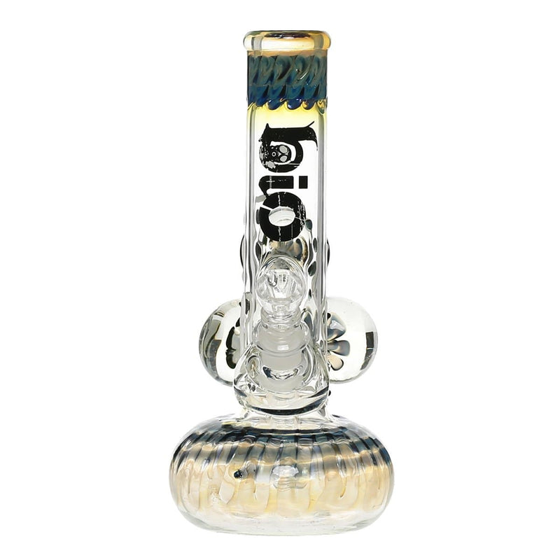 Bio Glass Glass Bong 9" BIO Three Marble Bubble Bottom - Black w/ Illuminati