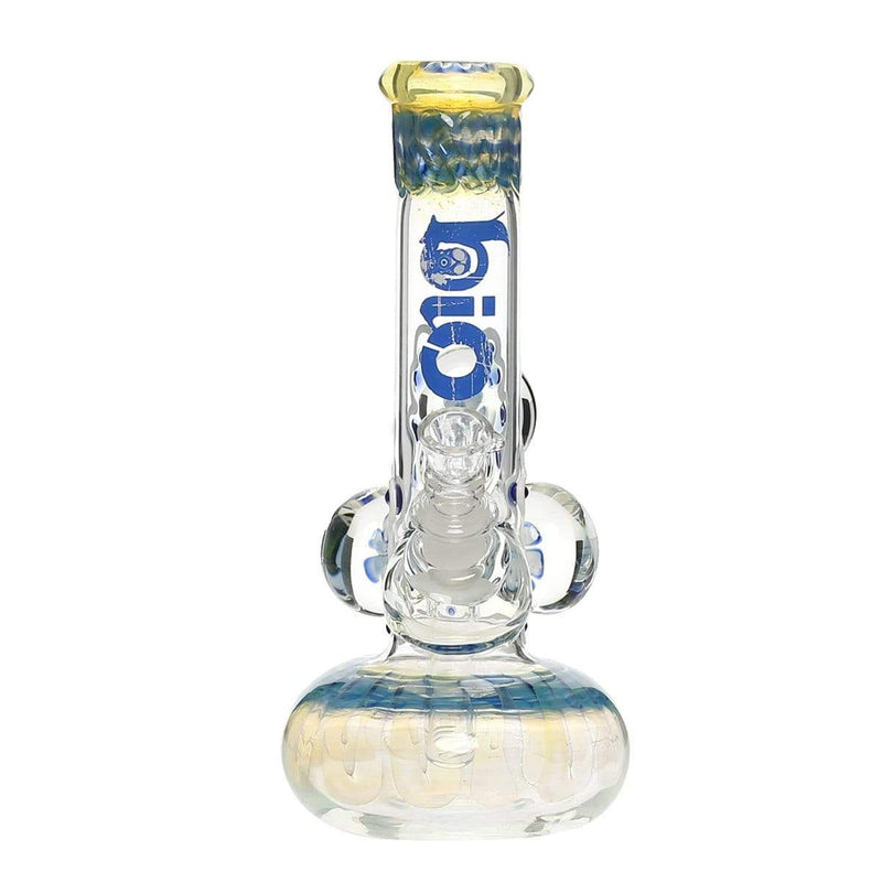 Bio Glass Glass Bong 9" BIO Three Marble Bubble Bottom - Blue w/ Illuminati