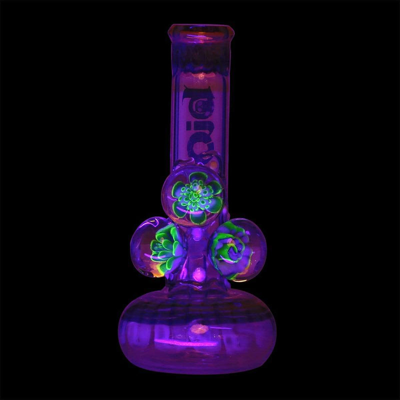 Bio Glass Glass Bong 9" BIO Three Marble Bubble Bottom - Green w/ Illuminati