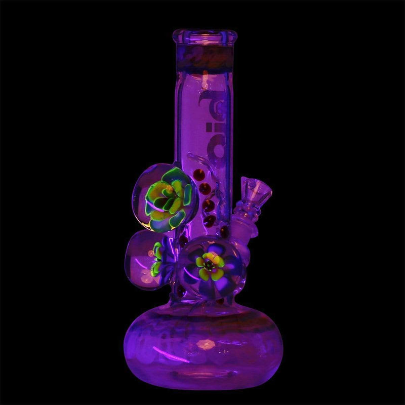 Bio Glass Glass Bong 9" BIO Three Marble Bubble Bottom - Rasta w/ Illuminati