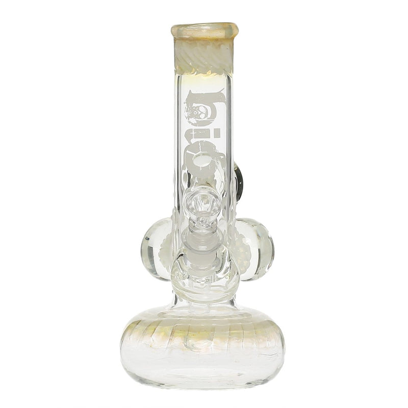 Bio Glass Glass Bong 9" BIO Three Marble Bubble Bottom - White w/ Illuminati