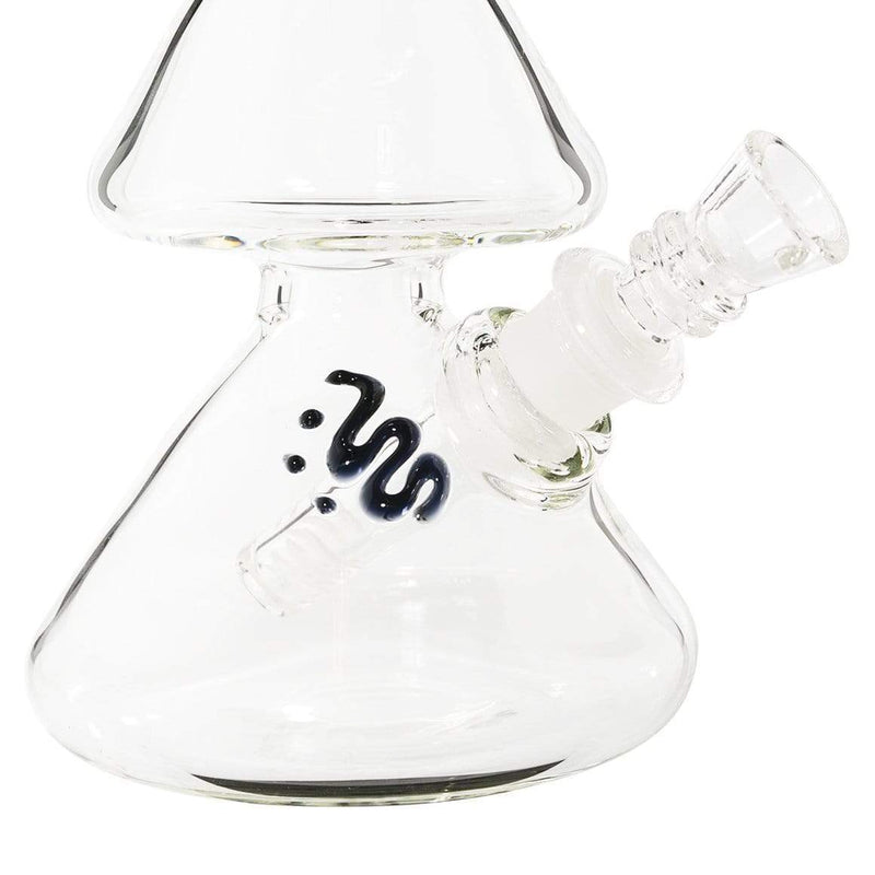 Bio Glass Glass Bong BIO Waterpipe 8" Double Beaker-Black with Gold Logo