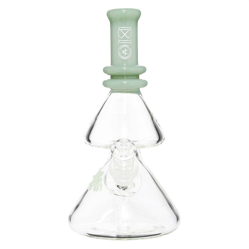 Bio Glass Glass Bong BIO Waterpipe 8" Double Beaker-Dark Green with Silver Logo