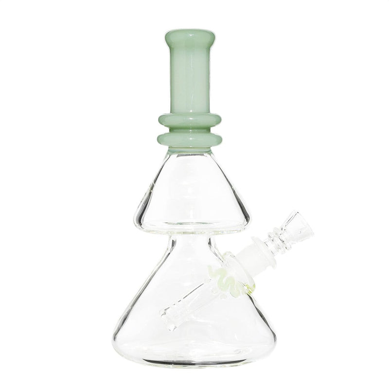 Bio Glass Glass Bong BIO Waterpipe 8" Double Beaker-Dark Green with Silver Logo