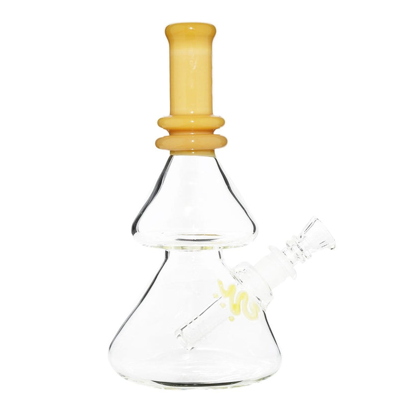 Bio Glass Glass Bong BIO Waterpipe 8" Double Beaker-Gold with Silver Logo