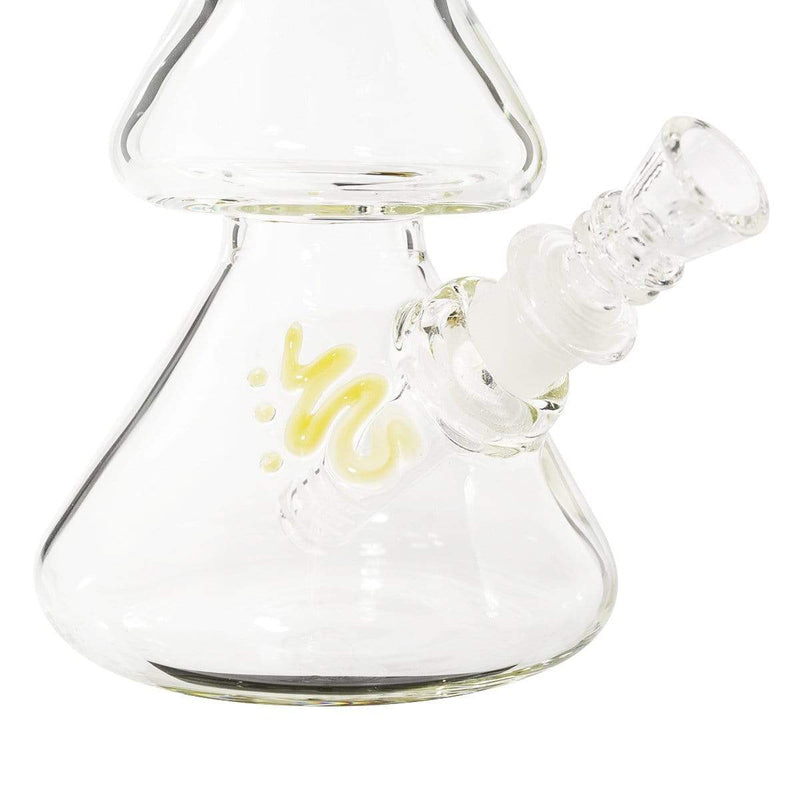 Bio Glass Glass Bong BIO Waterpipe 8" Double Beaker-Gold with Silver Logo