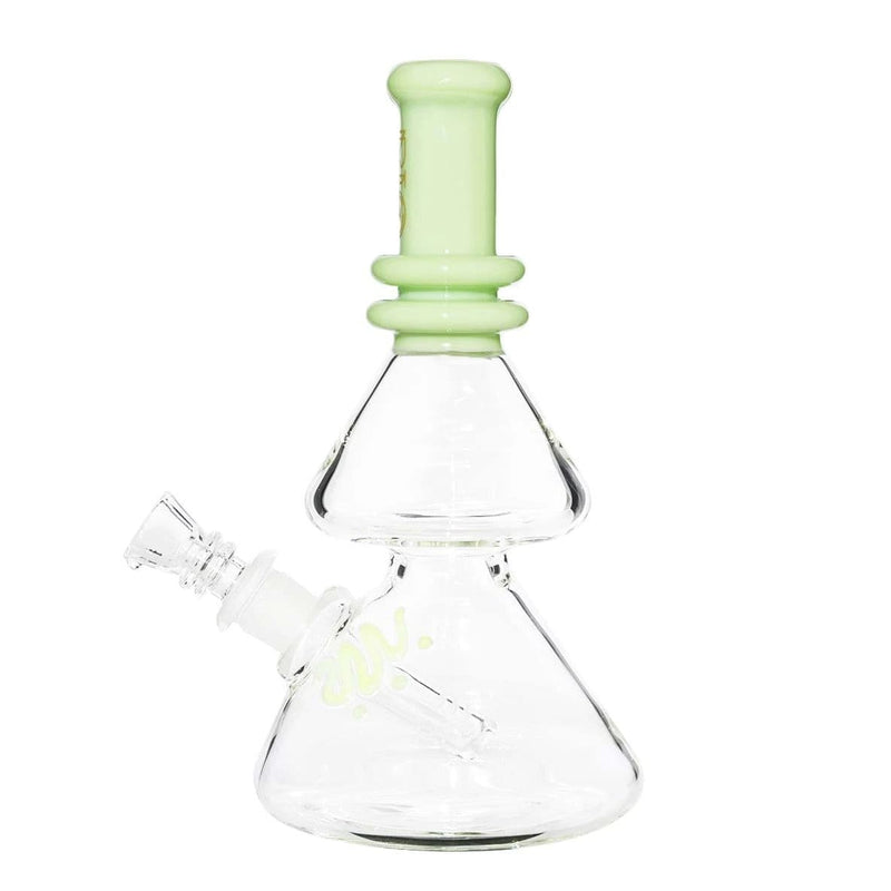 Bio Glass Glass Bong BIO Waterpipe 8" Double Beaker-Light Green with Gold Logo