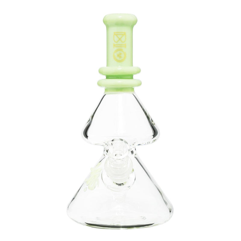 Bio Glass Glass Bong BIO Waterpipe 8" Double Beaker-Light Green with Gold Logo