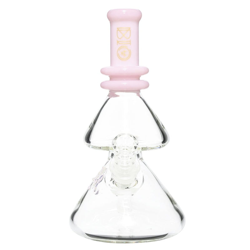 Bio Glass Glass Bong BIO Waterpipe 8" Double Beaker-Pink with Gold Logo