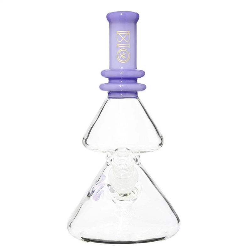 Bio Glass Glass Bong BIO Waterpipe 8" Double Beaker-Purple with Gold Logo