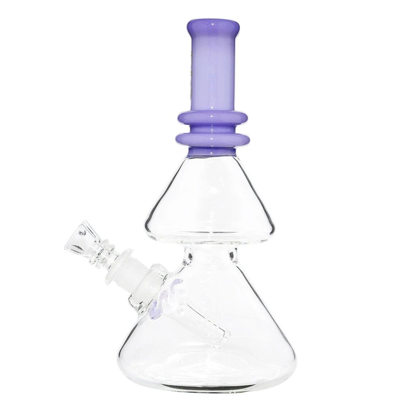 Bio Glass Glass Bong BIO Waterpipe 8" Double Beaker-Purple with Gold Logo