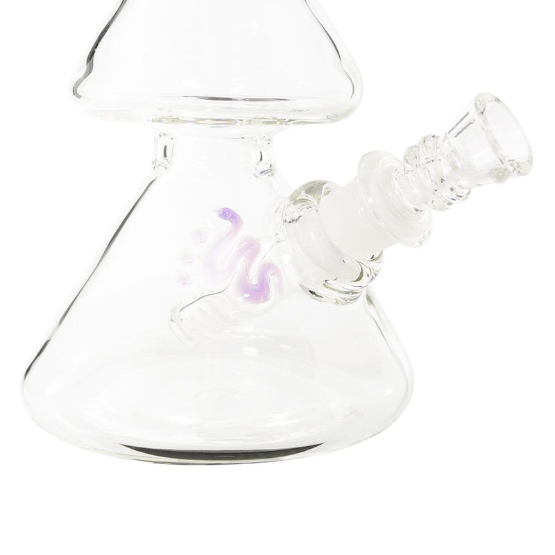 Bio Glass Glass Bong BIO Waterpipe 8" Double Beaker-Purple with Gold Logo