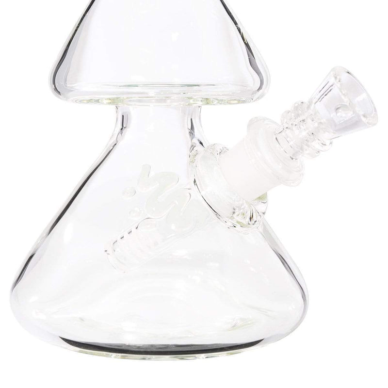 Bio Glass Glass Bong BIO Waterpipe 8" Double Beaker-White with Gold Logo