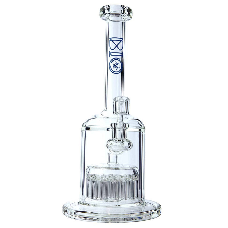 Bio Glass Glass Bong Water Pipe BIO Hazard 12" 37 Arm Perc 14mm Blue