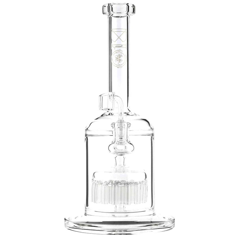 Bio Glass Glass Bong Water Pipe BIO Hazard 12" 37 Arm Perc 14mm - Silver