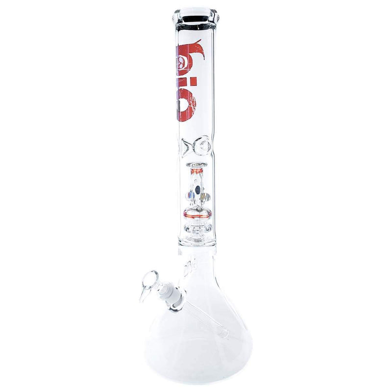 Bio Glass Glass Bong Waterpipe BIO 50x5mm Beaker w/ Waterpipe Showerhead Perc - 19mm Female - Red