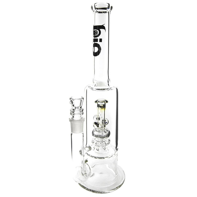 Bio Glass Glass Bong Waterpipe BIO Stemless Straight 65mm w/ Waterpipe Showerhead Perc - 19mm female - Black