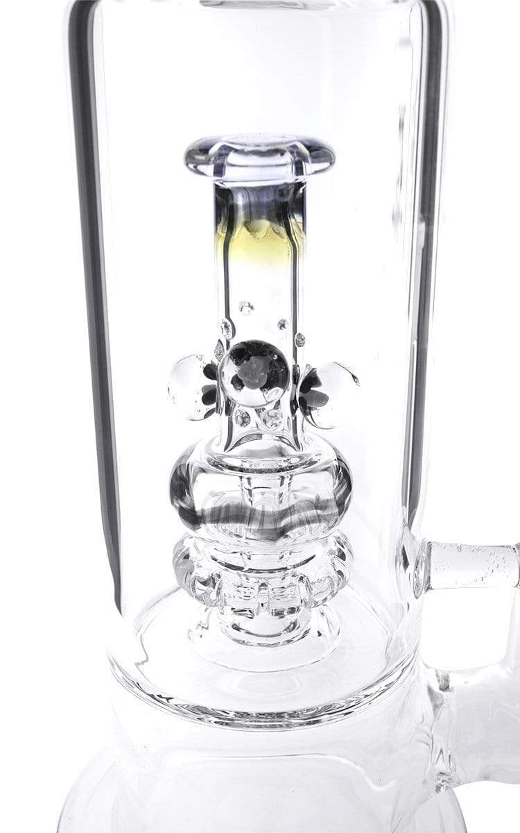 Bio Glass Glass Bong Waterpipe BIO Stemless Straight 65mm w/ Waterpipe Showerhead Perc - 19mm female - Black