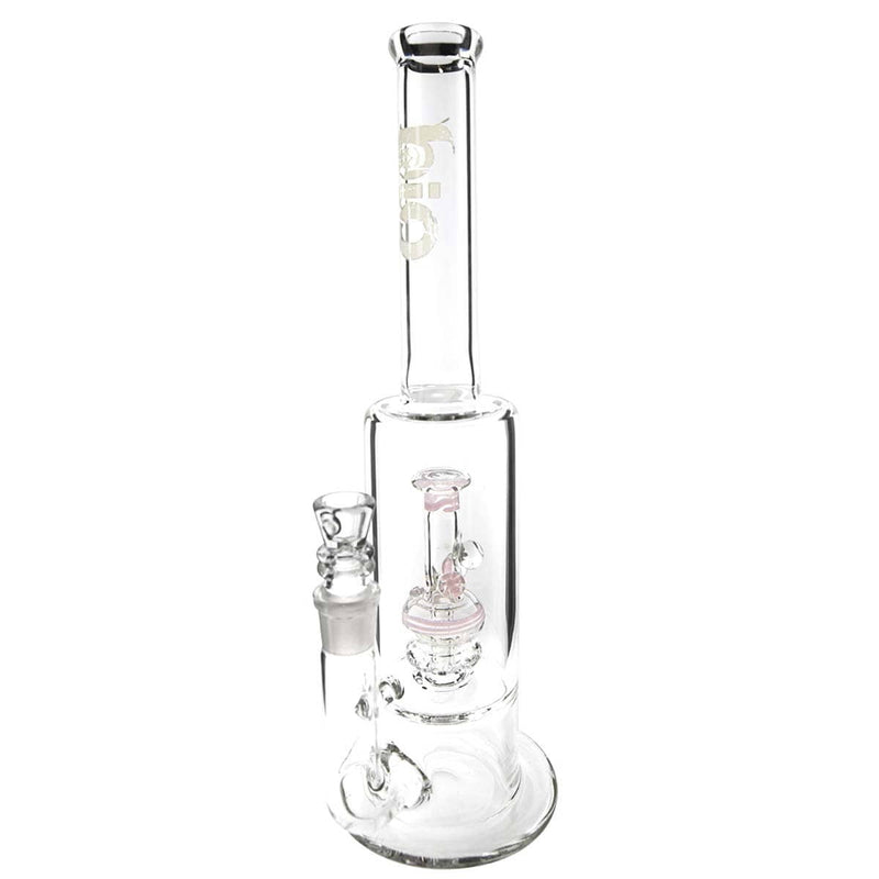 Bio Glass Glass Bong Waterpipe BIO Stemless Straight 65mm w/ Waterpipe Showerhead Perc - 19mm female - Pink