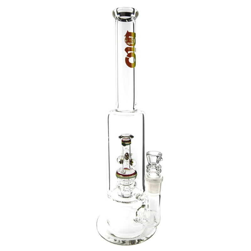 Bio Glass Glass Bong Waterpipe BIO Stemless Straight 65mm w/ Waterpipe Showerhead Perc - 19mm female - Rasta