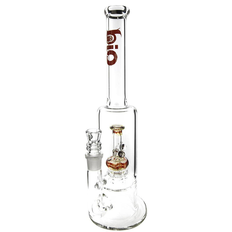 Bio Glass Glass Bong Waterpipe BIO Stemless Straight 65mm w/ Waterpipe Showerhead Perc - 19mm female - Red