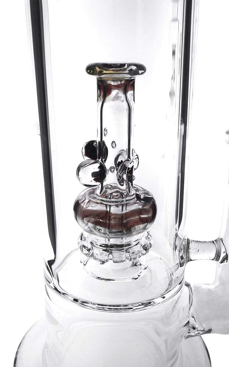 Bio Glass Glass Bong Waterpipe BIO Stemless Straight 65mm w/ Waterpipe Showerhead Perc - 19mm female - Red