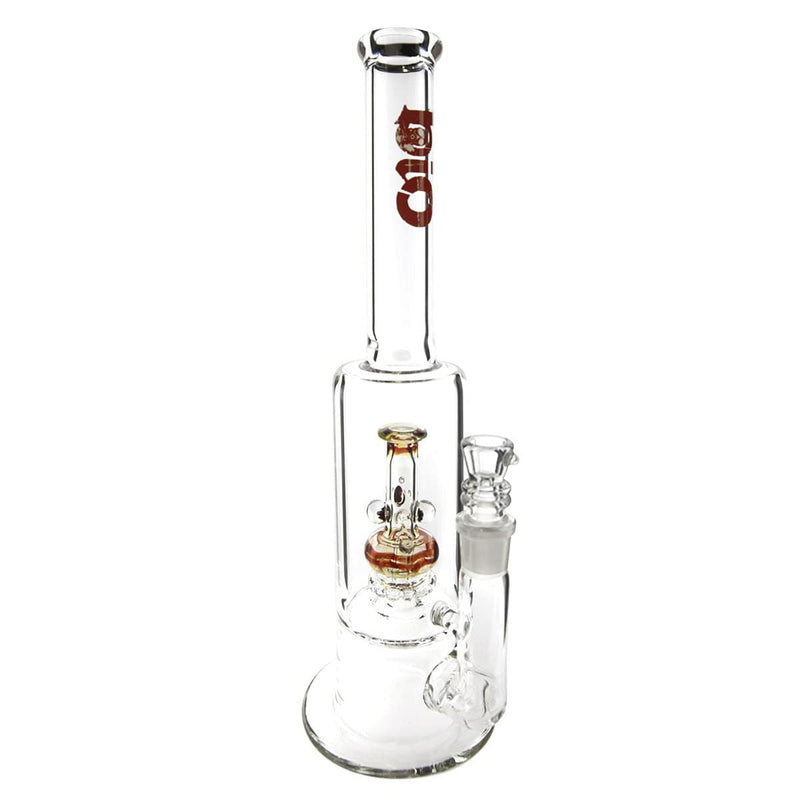 Bio Glass Glass Bong Waterpipe BIO Stemless Straight 65mm w/ Waterpipe Showerhead Perc - 19mm female - Red