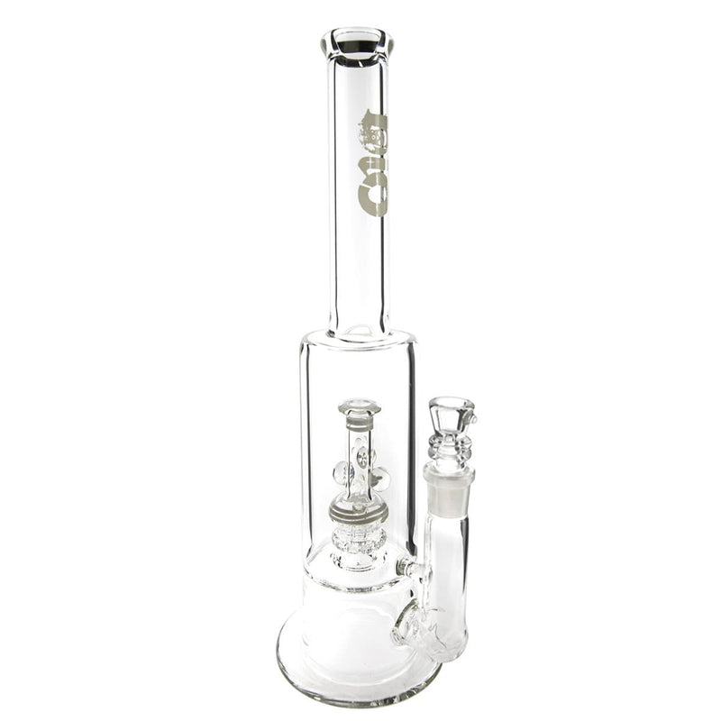 Bio Glass Glass Bong Waterpipe BIO Stemless Straight 65mm w/ Waterpipe Showerhead Perc - 19mm female - White